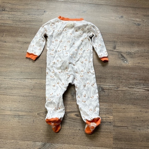 Burt’s Bees Baby Turkey Footed Onesie 3-6M EUC Fall Autumn Thanksgiving Footie - Picture 7 of 7
